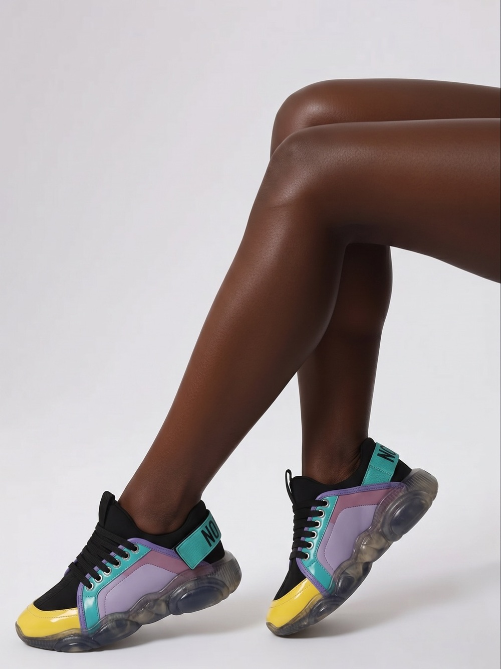 New Authentic MOSCHINO Teddy Mix Media Chunky Sneakers